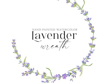 Aquarell Lavendel-Kranz: Provence Blumenrahmen (PNG Digital Download)