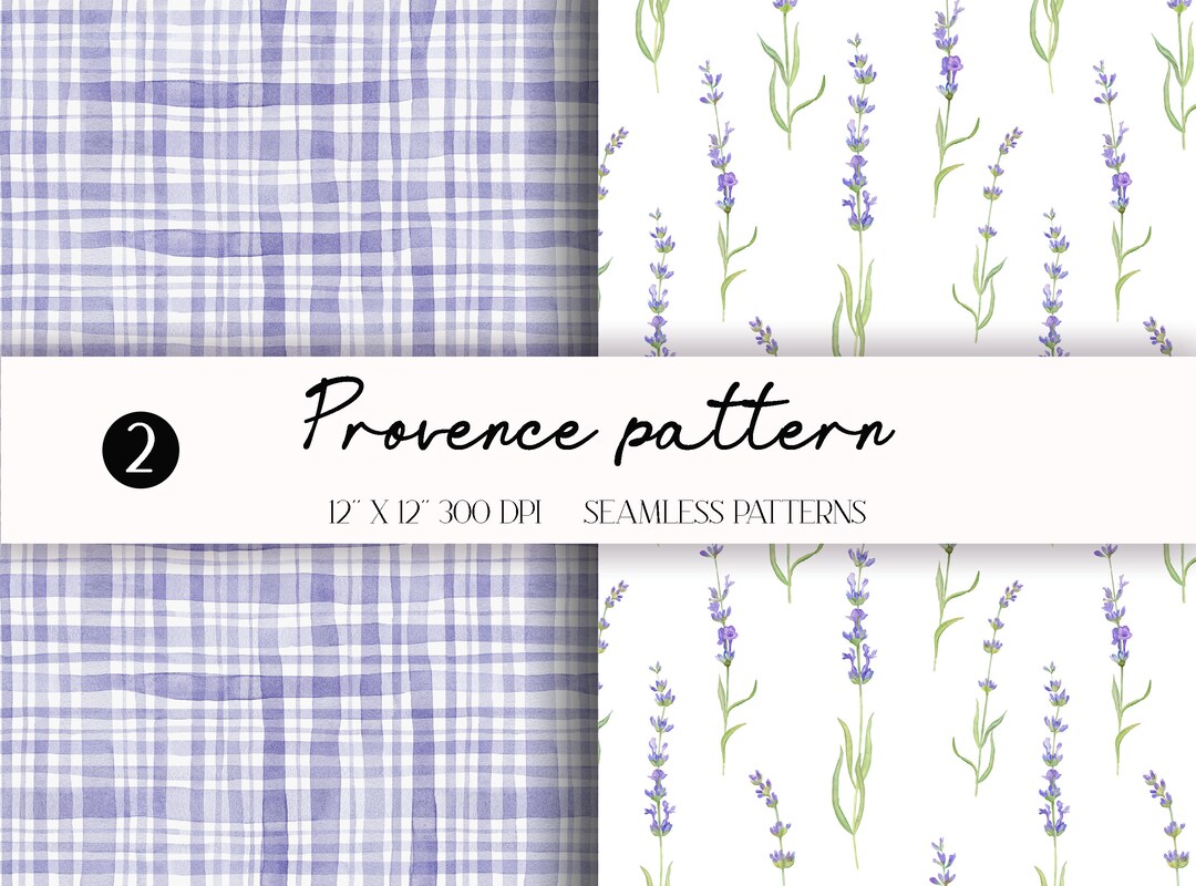 Provencal Pattern Watercolor Provence Pattern PNG Checkered Seamless Background Clipart ...