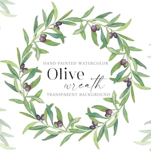 Aquarelle Pâques Imprimable Décor Couronne d’olivier Verdure cadre branche feuille mariage inviter logo carte design numérique botanique clipart PNG