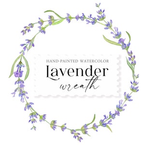 Aquarell Lavendel Kranz png Provence Hochzeitseinladung Blue Flower Ast Botanische Thanksgiving Clipart Grußkarte feminine logo