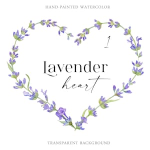 Aquarel lavendel hart krullend frame wenskaart trouwkaarten delicate veld paarse bloemen Provence rustieke stijl elegant logo PNG