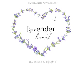 Watercolor Lavender Heart Frame: Floral PNG (digital Download) - Etsy