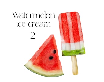 Ice cream watercolor watermelon clipart popsicle birthday Invitation Summer Party  bbq  instant Download illustration PNG