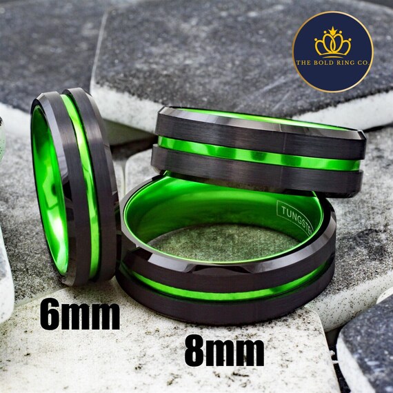 Thin green line ring sale