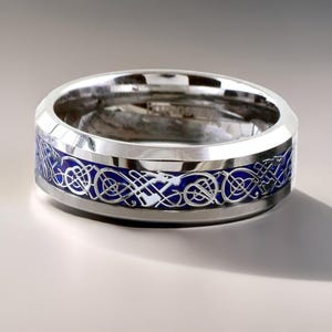 Celtic Dragon Pattern Ring, Celtic Knot Jewelry