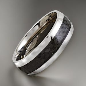 Carbon Fiber Ring, Titanium Ring with Carbon Fiber, Gift for Car Enthusiast