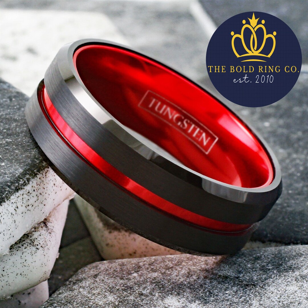 Firefighter Gift Ring, Thin Red Line Ring, Rescue Worker Appreciation ...