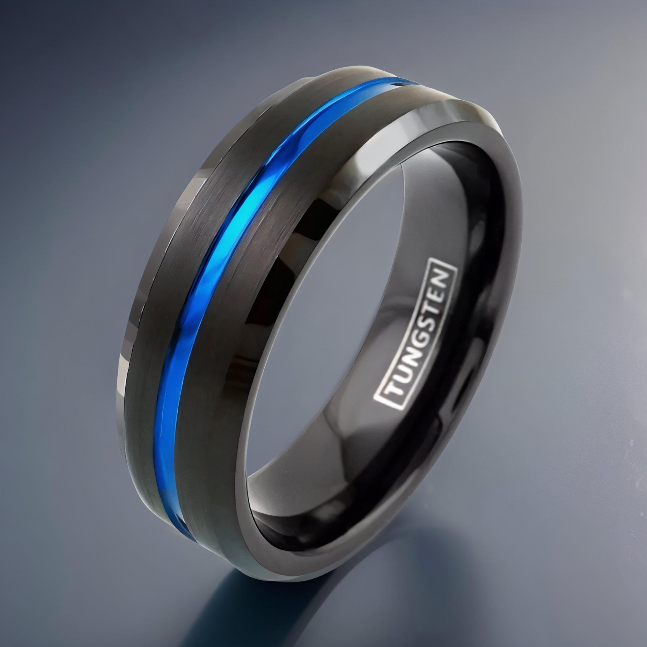 Blue Line Rings For Men Thin Blue Line Ring, Personalized Law Enforcement Band, Comfort Fit - Etsy