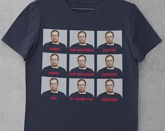 New England Patriots Funny Bill Belichick Face Shirt Etsy