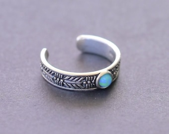 TJS 925 Sterling Silver Wave Curl Design Toe Ring Adjustable Jewellery Oxidised