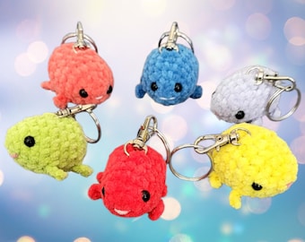 Handmade crochet rain frog keyring (5cm length)