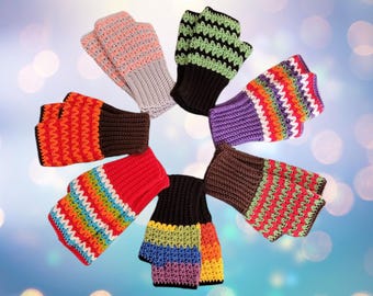 Adult handmade crochet fingerless gloves