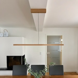 Design hanging lamp oak solid wood rectangular 100cm handmade