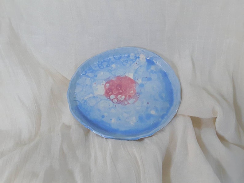 Ceramic seconds sale hand slap plates and crescent plate,dinnerware plates handmade pink plate blue plate home decorate bubble plates