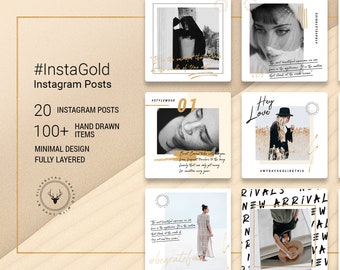 InstaGold - Minimal Instagram Post Templates - Elegant, Minimal, Creative, Wedding, Photography, Influencer, Modern Social Media Templates