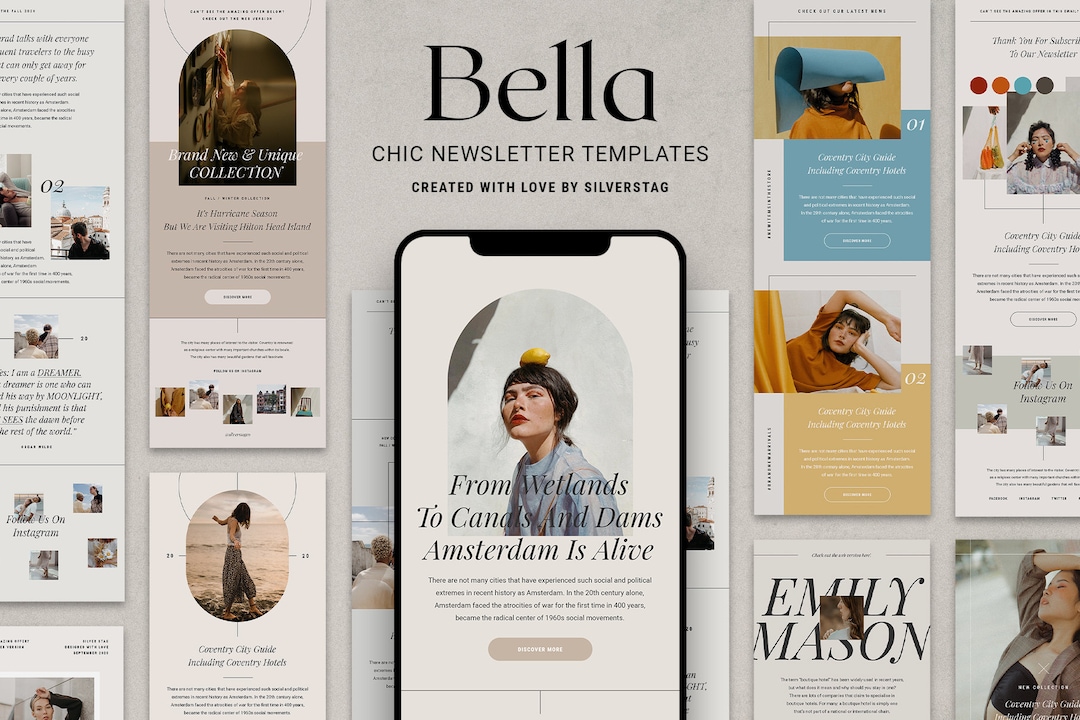 Bella - Chic & Modern Newsletter Templates - Etsy