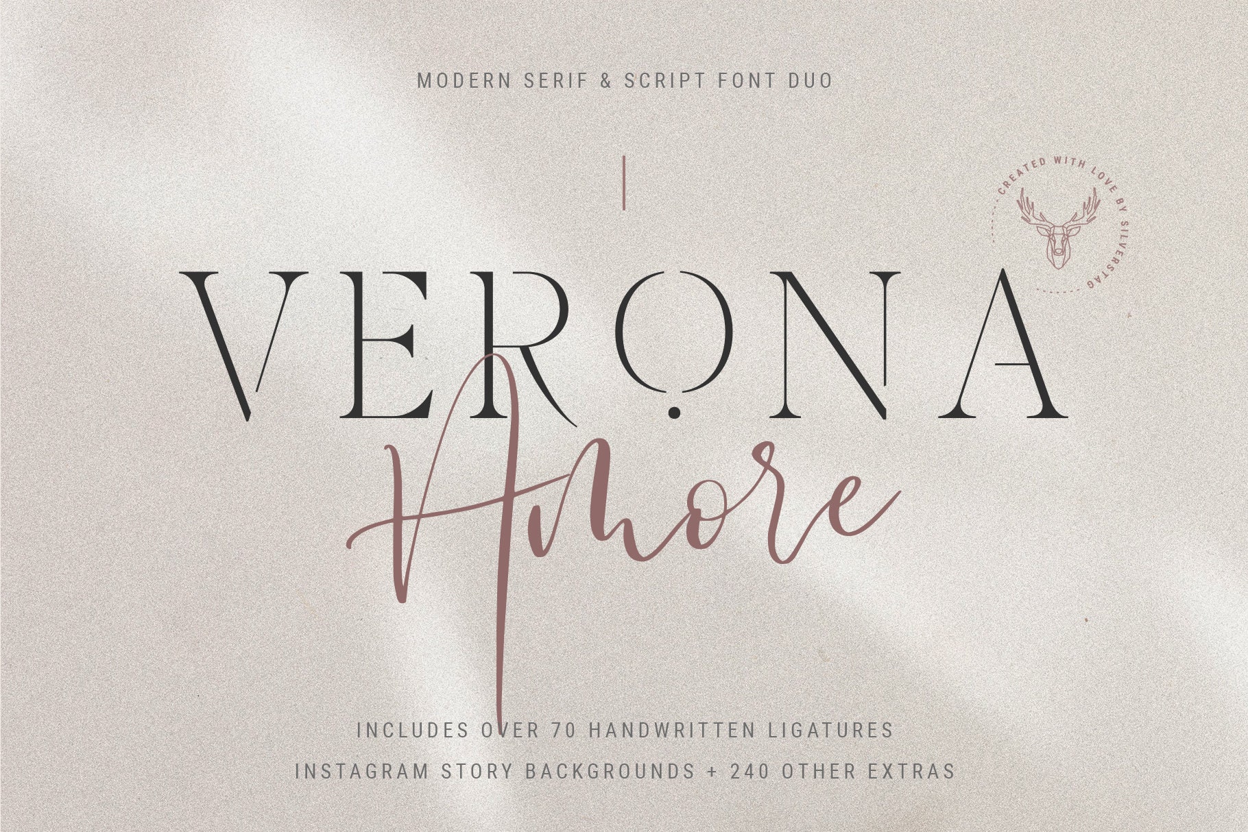 Verona Amore Modern Serif And Script Font Duo Extras Etsy