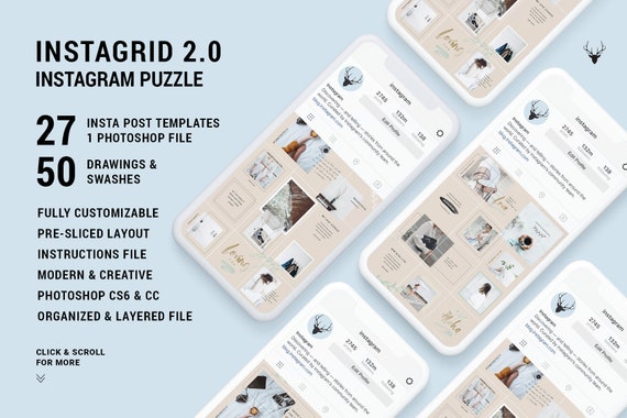 Instagrid 2 0 Instagram Puzzle Instagram Grid Template Etsy