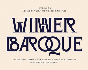 Ganador de SLTF Baroque - Tipografía con serifa rica en ligaduras