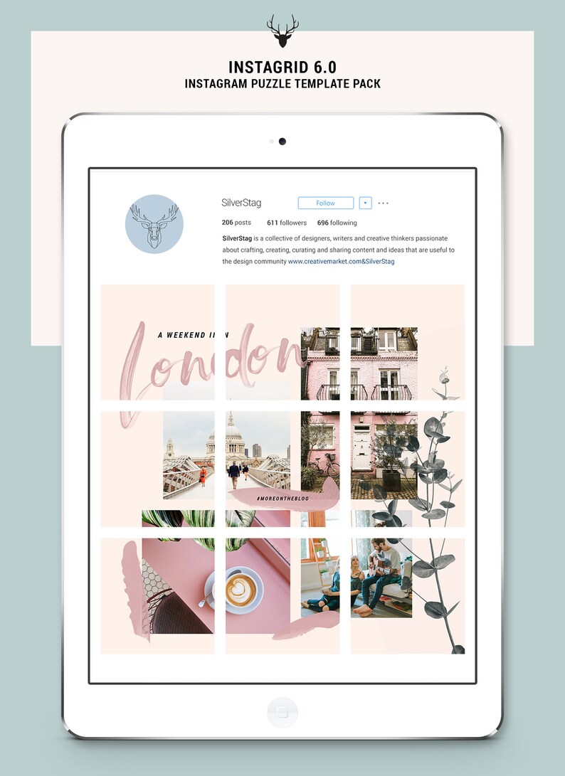 image 0 image 1 image 2 image 3 image 4 - instagrid 4 0 instagram puzzle instagram templates creative market