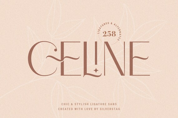 Celine Chic Ligature Sans Font Extras Etsy