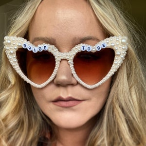 All Pearl encrusted bride to be wedding sunglasses