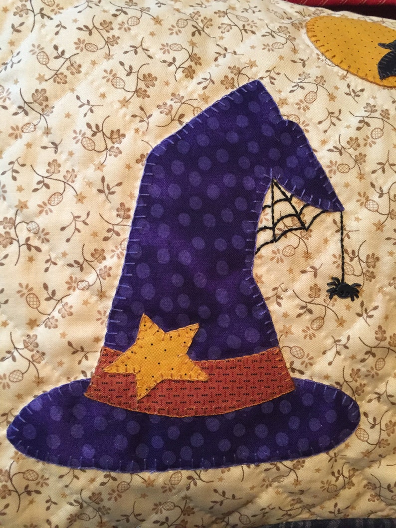 What Witch Applique Quilt Pattern Etsy