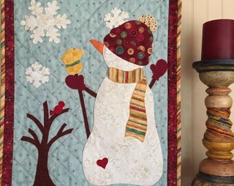 Wanna Build a Snowman? applique mini quilt pattern