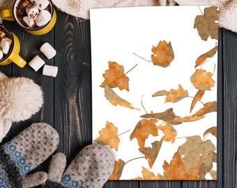FALLING LEAVES - Autumn/Fall Poster - Digital File