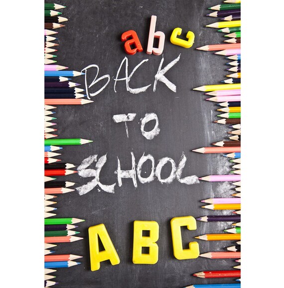Back to School Backdrop Blackboard Colorful Chalk Drawing Classroom Background for Kids Back to School Theme Party Decorations Photography Backdrops 7x5ft