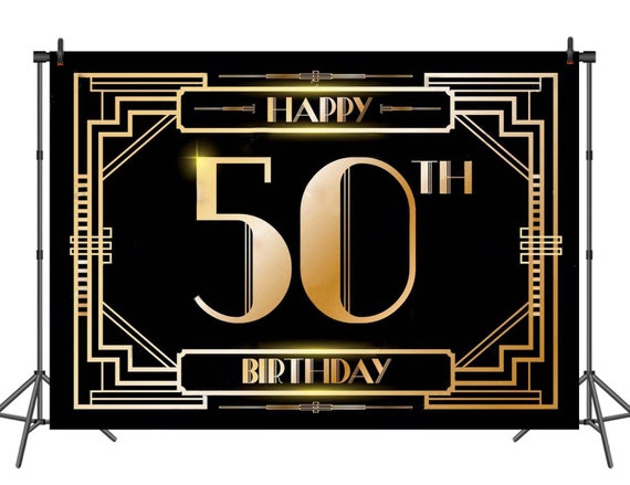 Art Deco Happy Birthday Banner Personalized Party Backdrop