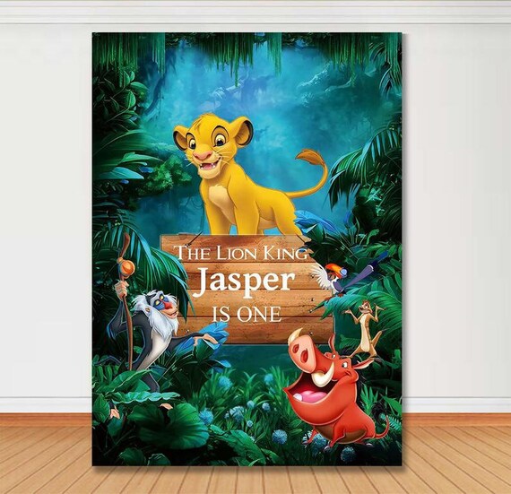 Lion King Themed Birthday Backdrop Forest Cartoon Kids Etsy