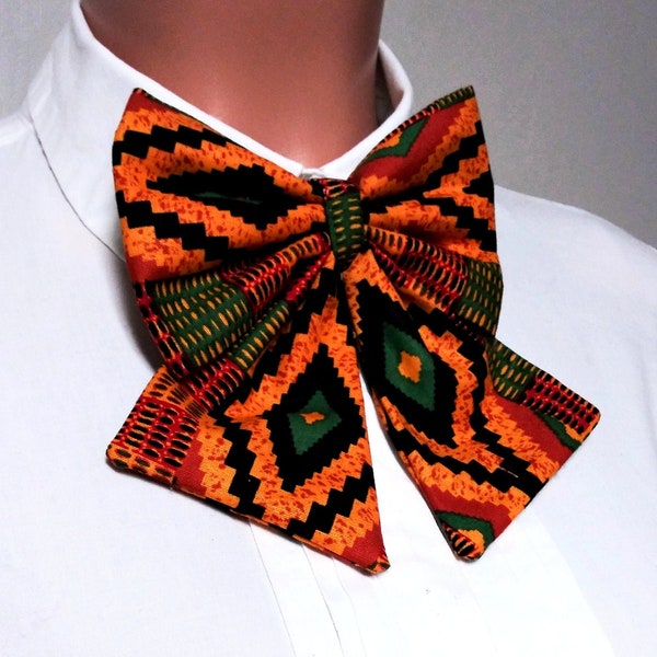 Womens  Bow Tie 023 - Ladies Bow Brooch - African Print Kente Cloth Ankara Neck Bow Tie - Mothers Day Birthday Gifts for Her