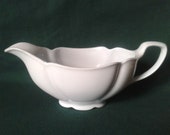 Johnson Brothers Greydawn Gravy Boat Ironstone Sauce Jug in Blue 1950s Johnson Bros. Vintage Farmhouse Ironstone Gravy Boat in Grey Blue