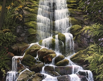 Waterfall of Living Water Art Print - Christian Art - 11" x 16"