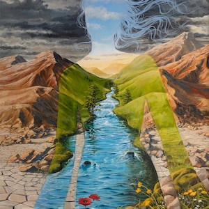 River of Living Water - Giclee Art Print - Christian Art 11&quot; x 15&quot;