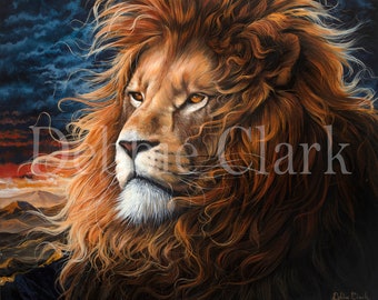 Giclee Print - Behold The Lion of Judah - Christian Art on A3