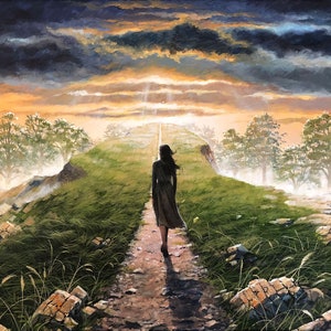 The Narrow Path Art Print - Dipinto dell&#39;artista cristiano - Stampa giclée in edizione limitata firmata