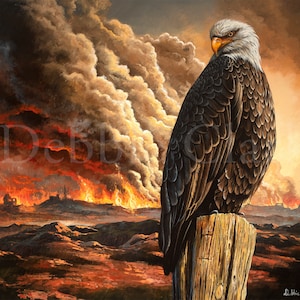 limited edition art print A2 - Signs of The End - Golden Eagle Painting