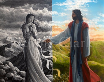 Giclee Fine Art Print - Seeking Jesus - Christian Art - 11" x 14"