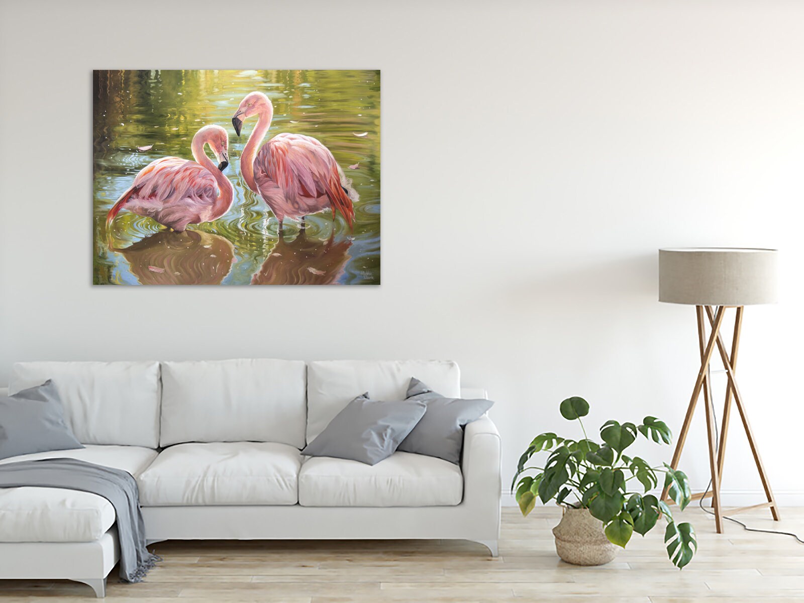 オリジナルアート - 恋するフラミンゴ - 油絵 - - Etsy 日本