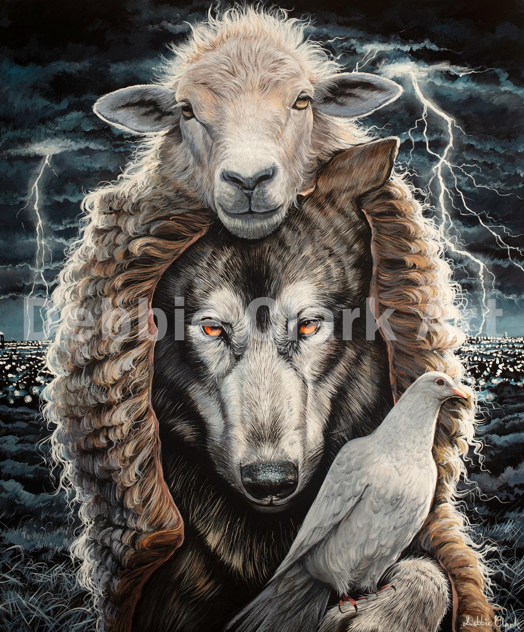 ジクレーアートプリント A3 - 羊の皮をかぶった狼 - キリスト教の