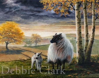 The Sheep and the Lamb Art print by Christian artist - Limited Edition Giclee Print