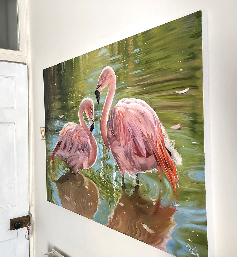 油絵オリジナルアート - 恋するフラミンゴ - Etsy 日本