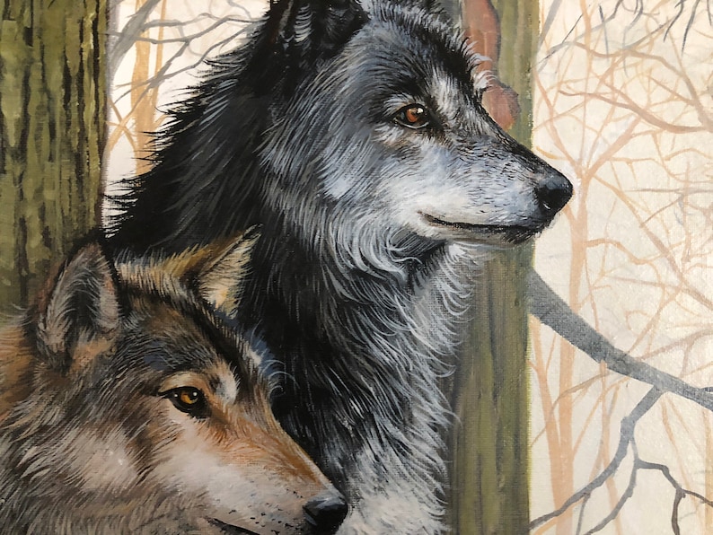 Wolf Art Print Woman in the Midst of Wolves Christian Art Limited Edition Giclee Print image 2