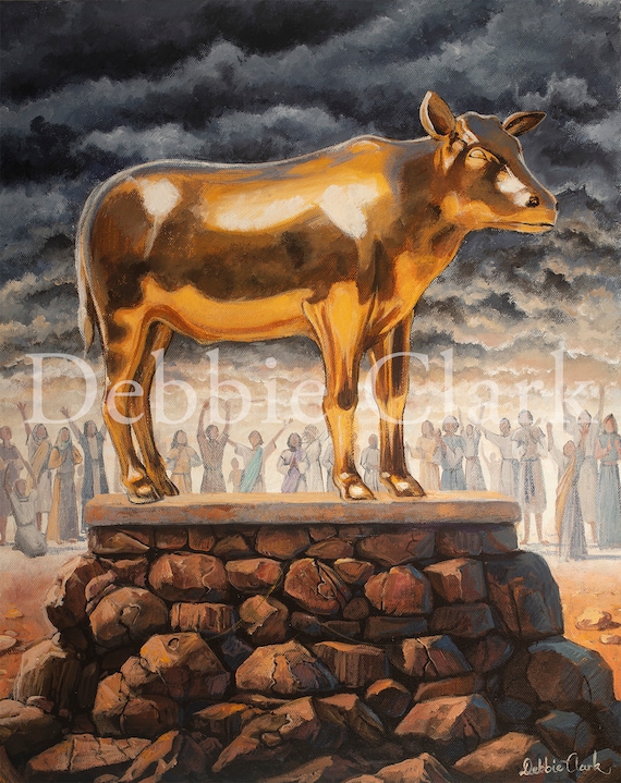 ジクレー アート プリント A3 - 金の子牛 - 聖書の芸術 - Etsy 日本