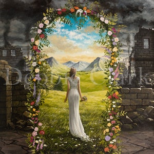 Giclee Fine Art Print - Delivered from Darkness  - Christian Art - 11&quot; x 14&quot;