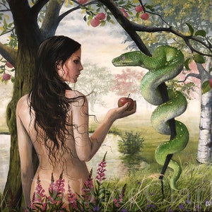 Eve and the Serpent - Christian Art - Limited Edition Art Print