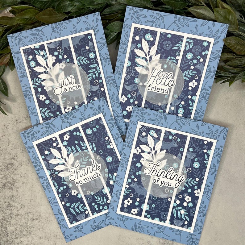Handmade Set of 4 Greeting Cards With Blank Insides - Etsy