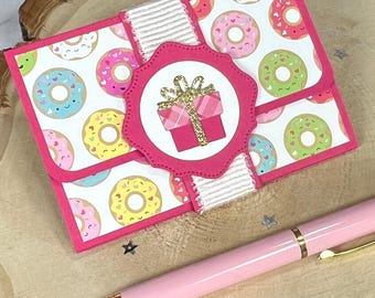 Handmade Donut Gift Card Holder - Present Money Wallet